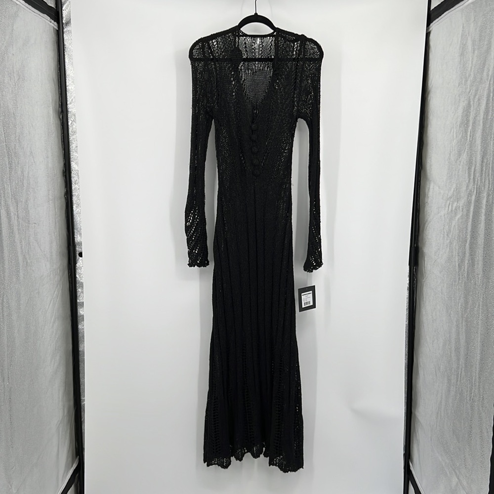 Norma Kamali Black Sheer Maxi Dress - Picture 5 of 11